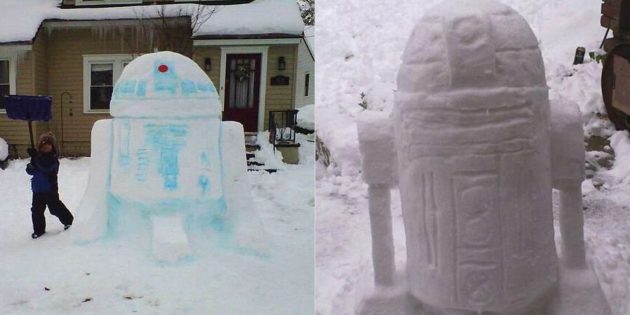 Снежные фигуры своими руками: R2-D2