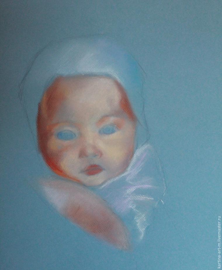 Рисуем пастелью: чудесный портрет малыша, фото № 4
