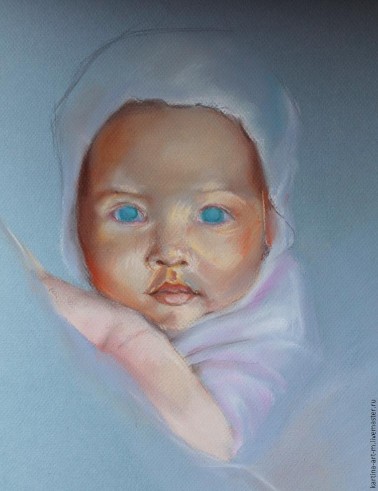 Рисуем пастелью: чудесный портрет малыша, фото № 7