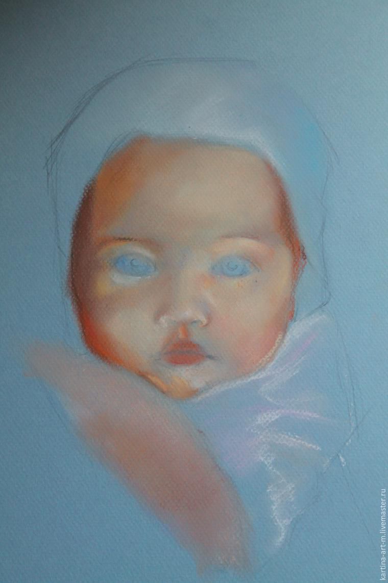 Рисуем пастелью: чудесный портрет малыша, фото № 5