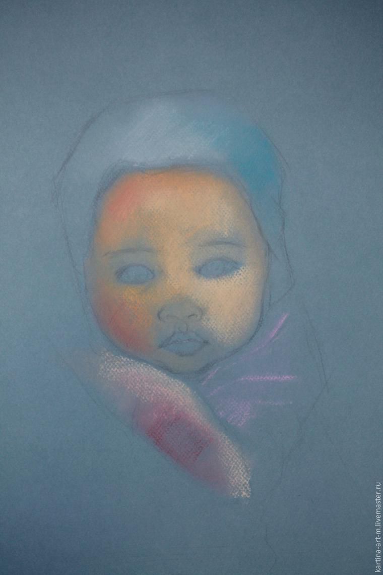 Рисуем пастелью: чудесный портрет малыша, фото № 3