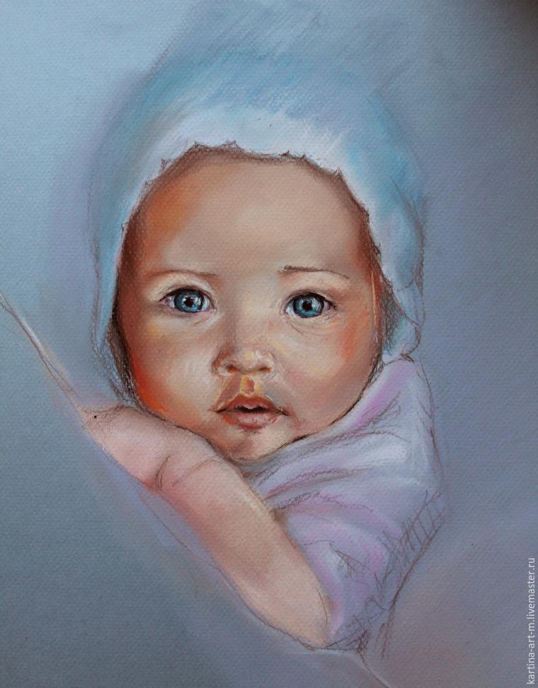 Рисуем пастелью: чудесный портрет малыша, фото № 9