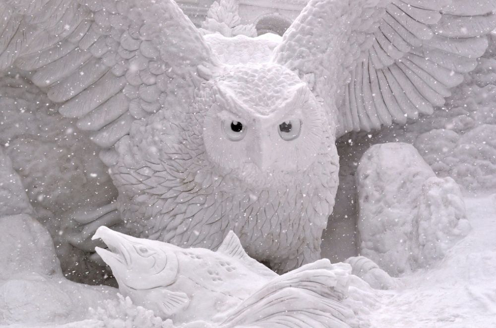 Зимние скульптуры 38 роскошных фигур из снега и льда, фото № 6