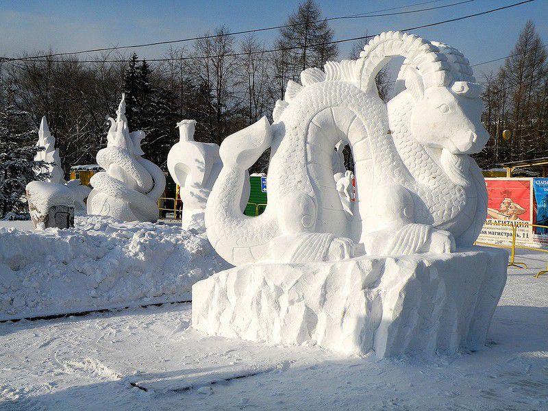 Зимние скульптуры 38 роскошных фигур из снега и льда, фото № 35
