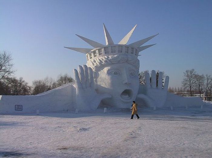 Зимние скульптуры 38 роскошных фигур из снега и льда, фото № 32