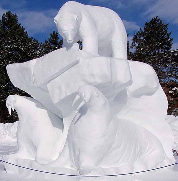 Зимние скульптуры 38 роскошных фигур из снега и льда, фото № 4