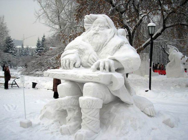 Зимние скульптуры 38 роскошных фигур из снега и льда, фото № 15