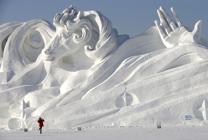 Зимние скульптуры 38 роскошных фигур из снега и льда, фото № 14