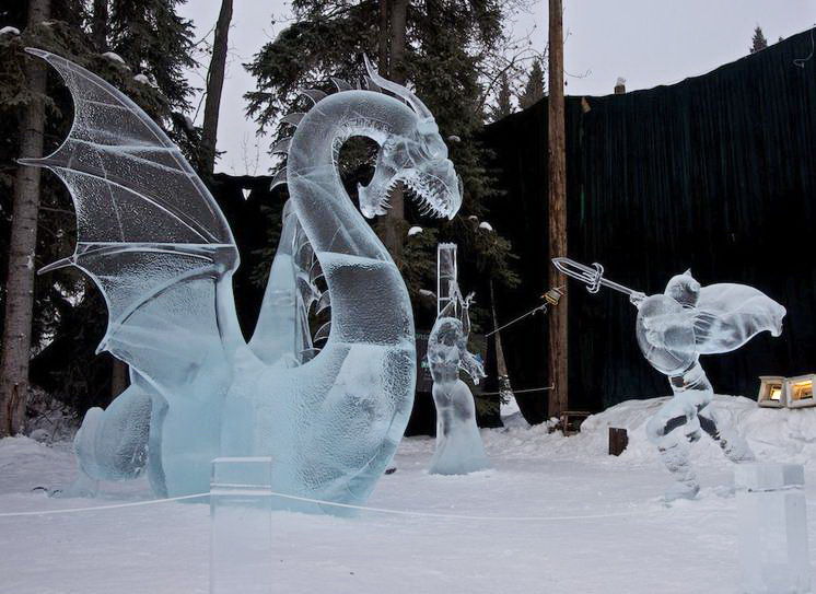 Зимние скульптуры 38 роскошных фигур из снега и льда, фото № 28