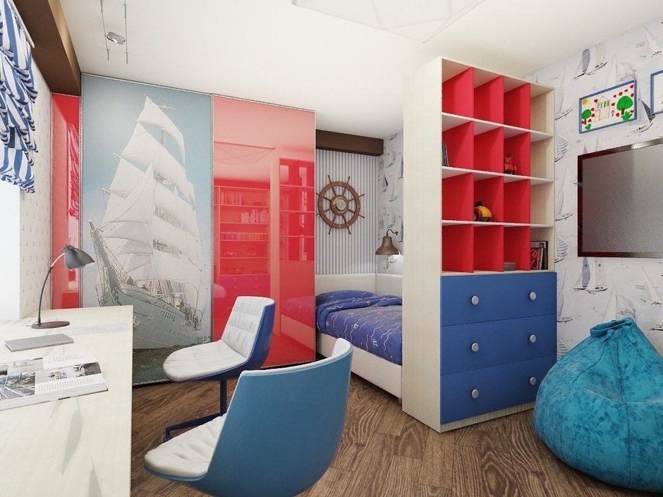 Дизайн детской комнаты в морской тематике