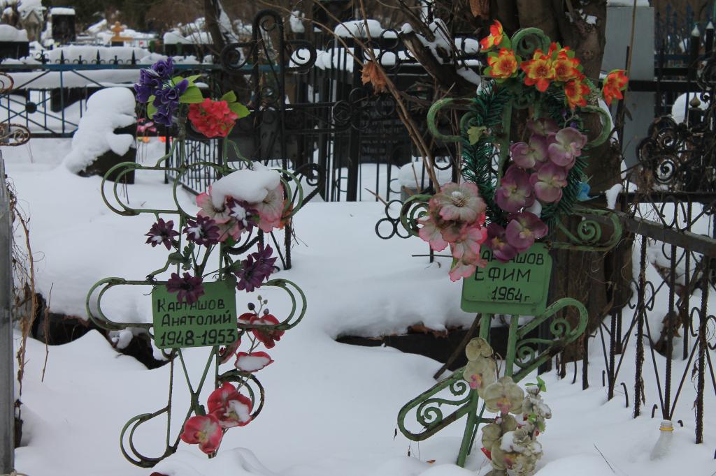 Искусственные цветы на кладбище