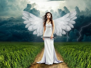 Собирать пазл Девушка-ангел онлайн