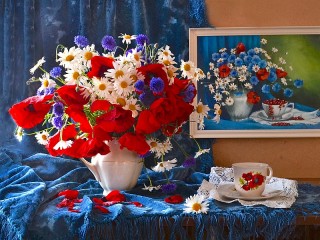 Собирать пазл Июльские цветы онлайн