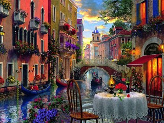 Собирать пазл Романтический вечер в Венеции онлайн