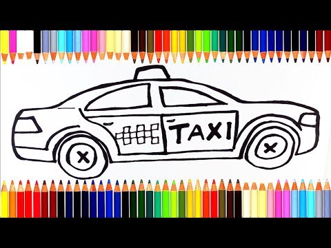 Как нарисовать Машинку Такси 